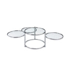 Modern Motion Clear Glass and Chorme Coffee Table