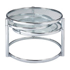 Modern Motion Clear Glass and Chorme Coffee Table