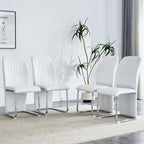 Set of 4 modern minimalist dining chairs in PU material