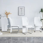 Set of 4 modern minimalist dining chairs in PU material