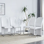 Set of 4 modern minimalist dining chairs in PU material