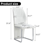 Set of 4 modern minimalist dining chairs in PU material