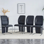 Set of 4 modern minimalist dining chairs in PU material