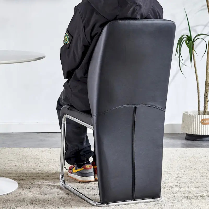 Set of 4 modern minimalist dining chairs in PU material