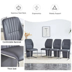 Set of 4 modern minimalist dining chairs in PU material