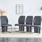 Set of 4 modern minimalist dining chairs in PU material