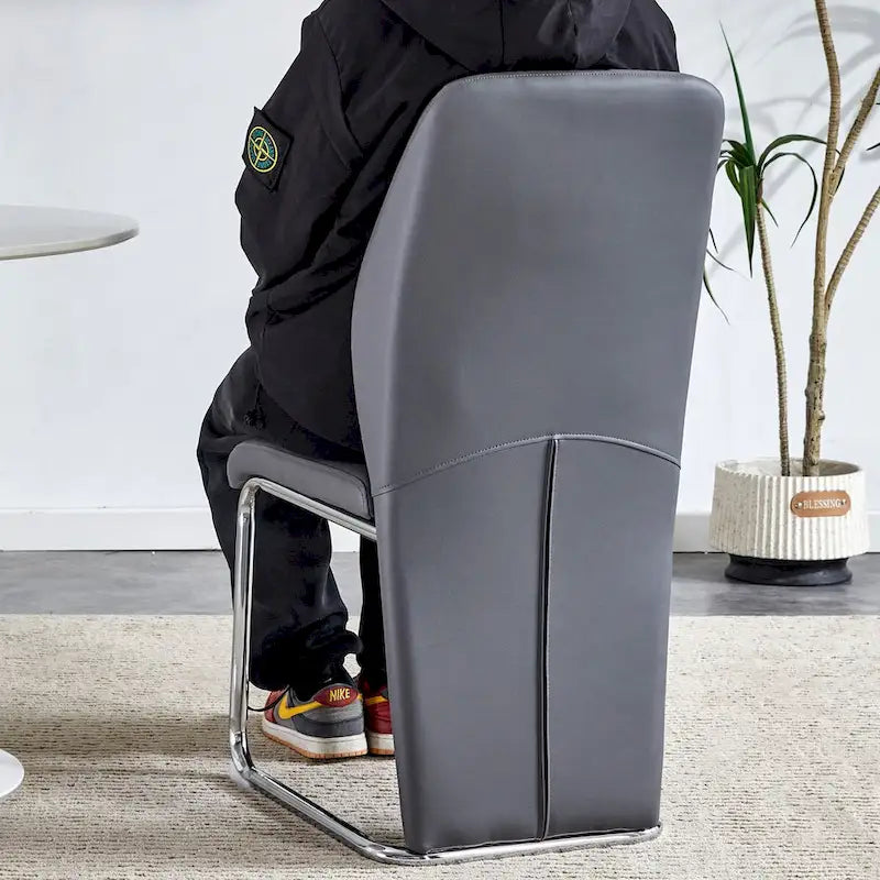 Set of 4 modern minimalist dining chairs in PU material