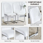 Set of 4 modern minimalist dining chairs in PU material
