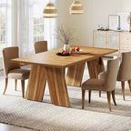 71 Large Dining Table for 6 People, Farmhouse Rectangular Dinner Table