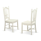 East West Furniture 5 Piece Dinette Set for 4 Includes a Round Dining Room Table and 4 Kitchen Dining Chairs, Linen White