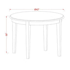 East West Furniture 5 Piece Dinette Set for 4 Includes a Round Dining Room Table and 4 Kitchen Dining Chairs, Linen White