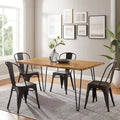 Ardor 60 Live Edge Acacia Wood Dining Table - Black Natural