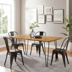 Ardor 60 Live Edge Acacia Wood Dining Table - Black Natural
