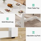 62.2-inch Rectangular Dining Table with Solid Wood Legs for Kitchen