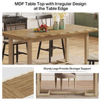 62.2-inch Rectangular Dining Table with Solid Wood Legs for Kitchen