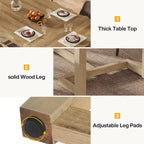 62.2-inch Rectangular Dining Table with Solid Wood Legs for Kitchen