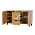 Wood Sideboard Buffet Cabinet with Storage, 3 Drawers & 2 Doors
