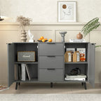 Wood Sideboard Buffet Cabinet with Storage, 3 Drawers & 2 Doors
