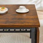 Vintage Industrial Folding Dining Table, Drop Leaf Extendable Rectangular Wood Table for Kitchen, Living Room, Dining Room