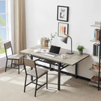 Vintage Industrial Folding Dining Table, Drop Leaf Extendable Rectangular Wood Table for Kitchen, Living Room, Dining Room