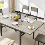 Vintage Industrial Folding Dining Table, Drop Leaf Extendable Rectangular Wood Table for Kitchen, Living Room, Dining Room