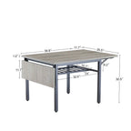 Vintage Industrial Folding Dining Table, Drop Leaf Extendable Rectangular Wood Table for Kitchen, Living Room, Dining Room