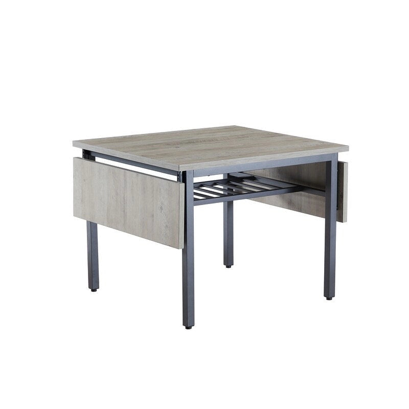 Vintage Industrial Folding Dining Table, Drop Leaf Extendable Rectangular Wood Table for Kitchen, Living Room, Dining Room