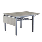 Vintage Industrial Folding Dining Table, Drop Leaf Extendable Rectangular Wood Table for Kitchen, Living Room, Dining Room