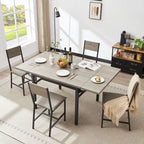 Vintage Industrial Folding Dining Table, Drop Leaf Extendable Rectangular Wood Table for Kitchen, Living Room, Dining Room