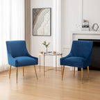 SEYNAR Velvet Upholstered Dining Chair Set of 2, Modern Glam Armless Side Chair