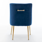 SEYNAR Velvet Upholstered Dining Chair Set of 2, Modern Glam Armless Side Chair