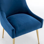 SEYNAR Velvet Upholstered Dining Chair Set of 2, Modern Glam Armless Side Chair