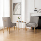 SEYNAR Velvet Upholstered Dining Chair Set of 2, Modern Glam Armless Side Chair