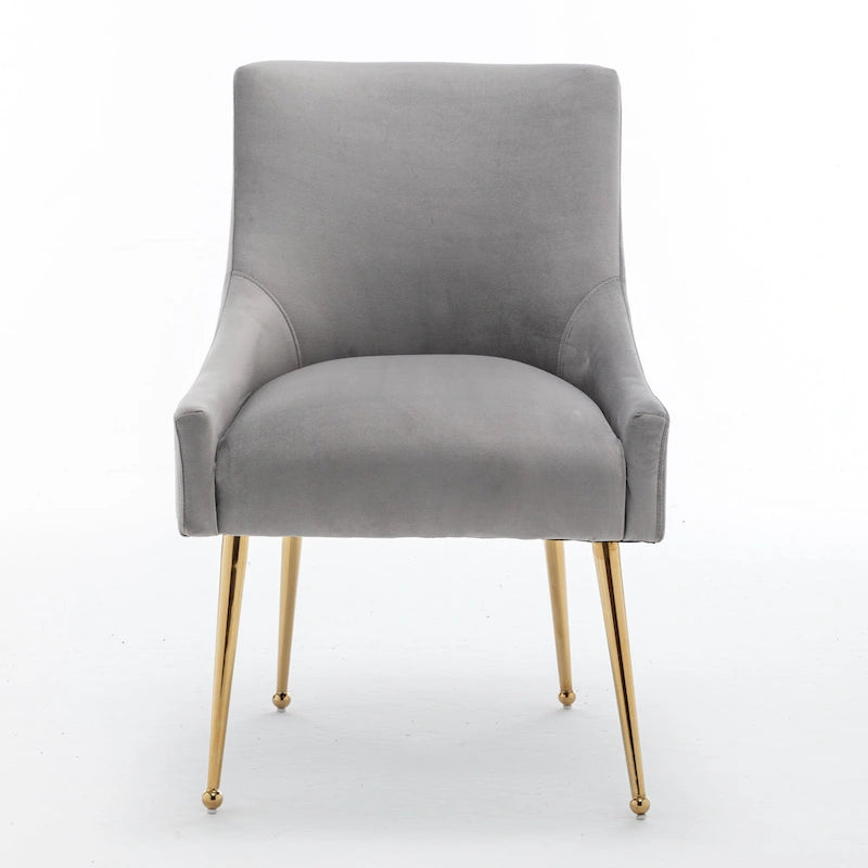 SEYNAR Velvet Upholstered Dining Chair Set of 2, Modern Glam Armless Side Chair