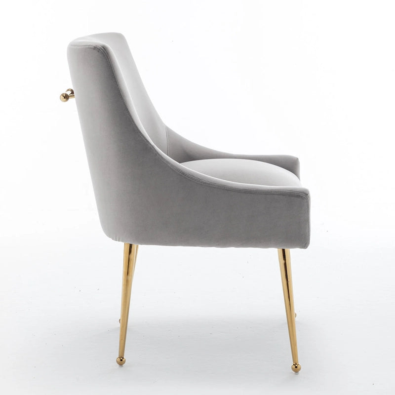 SEYNAR Velvet Upholstered Dining Chair Set of 2, Modern Glam Armless Side Chair