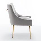 SEYNAR Velvet Upholstered Dining Chair Set of 2, Modern Glam Armless Side Chair