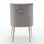 SEYNAR Velvet Upholstered Dining Chair Set of 2, Modern Glam Armless Side Chair