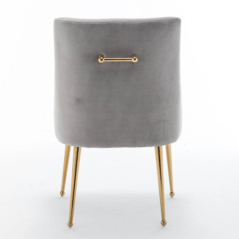 SEYNAR Velvet Upholstered Dining Chair Set of 2, Modern Glam Armless Side Chair