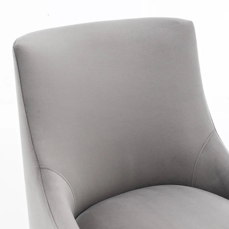 SEYNAR Velvet Upholstered Dining Chair Set of 2, Modern Glam Armless Side Chair
