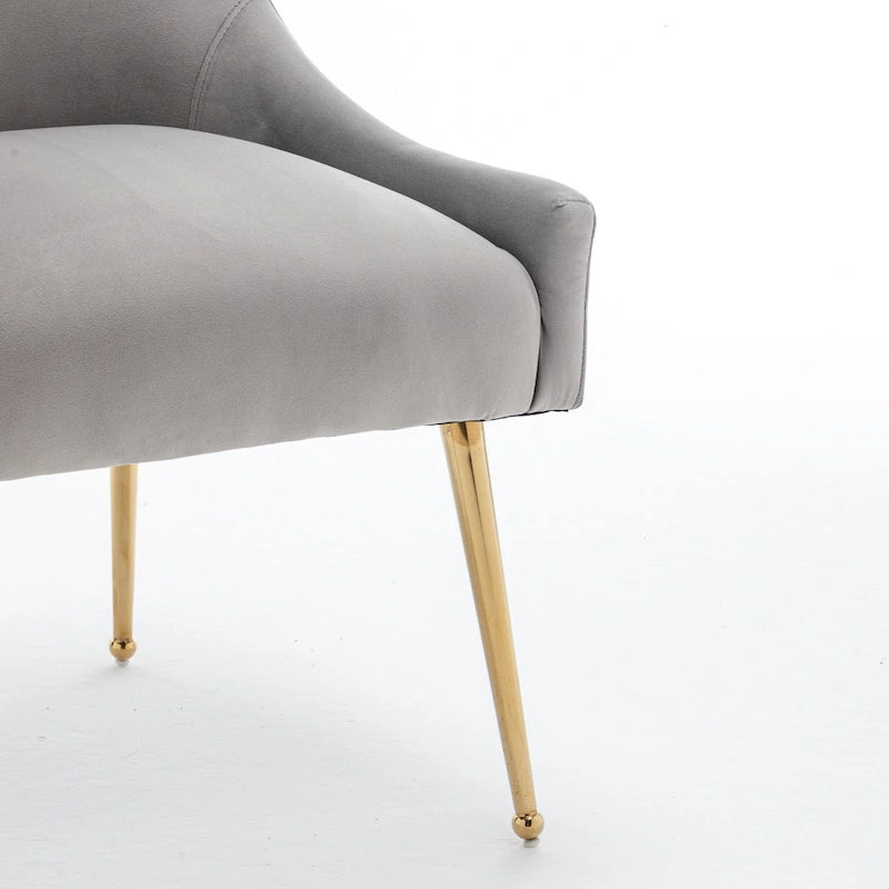 SEYNAR Velvet Upholstered Dining Chair Set of 2, Modern Glam Armless Side Chair