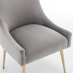 SEYNAR Velvet Upholstered Dining Chair Set of 2, Modern Glam Armless Side Chair