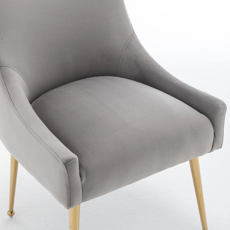 SEYNAR Velvet Upholstered Dining Chair Set of 2, Modern Glam Armless Side Chair