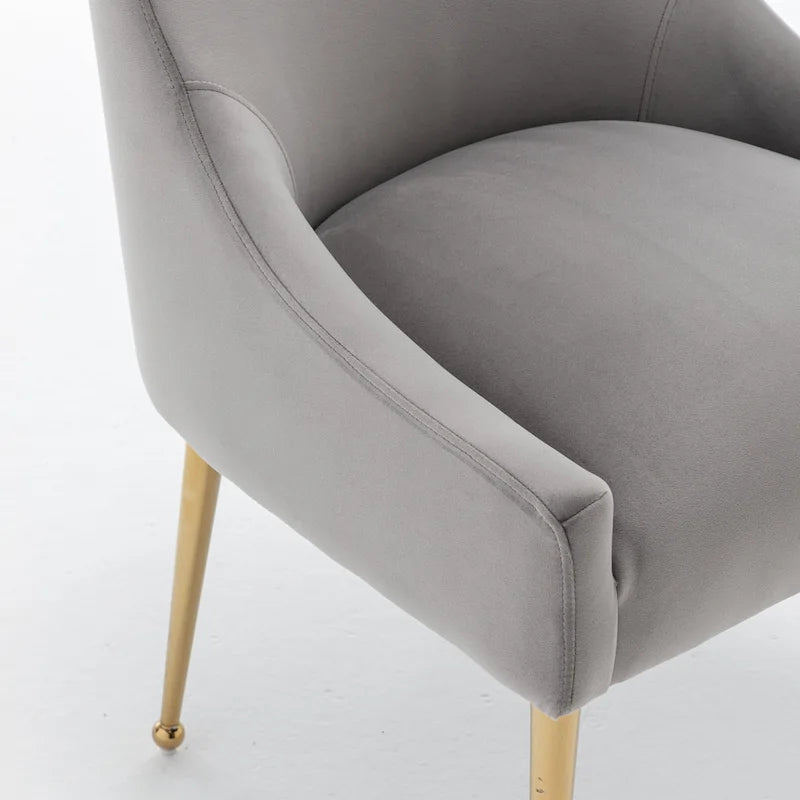 SEYNAR Velvet Upholstered Dining Chair Set of 2, Modern Glam Armless Side Chair