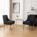 SEYNAR Velvet Upholstered Dining Chair Set of 2, Modern Glam Armless Side Chair