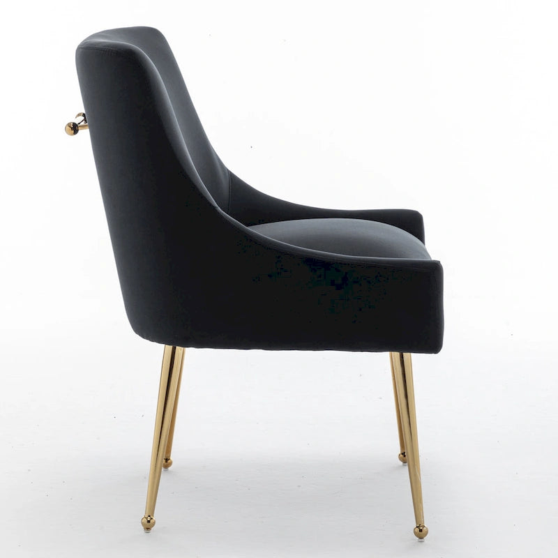 SEYNAR Velvet Upholstered Dining Chair Set of 2, Modern Glam Armless Side Chair