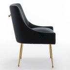 SEYNAR Velvet Upholstered Dining Chair Set of 2, Modern Glam Armless Side Chair