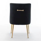 SEYNAR Velvet Upholstered Dining Chair Set of 2, Modern Glam Armless Side Chair