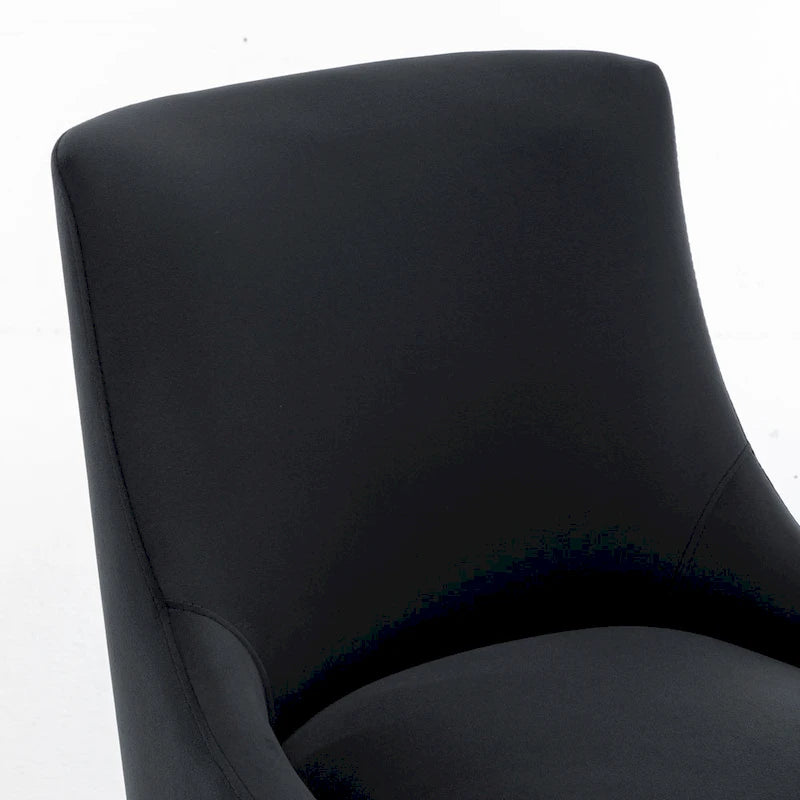 SEYNAR Velvet Upholstered Dining Chair Set of 2, Modern Glam Armless Side Chair