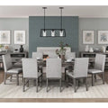 9 PCS Dining Set w/ Extension Leaf Table and 8 Upholstered Chairs