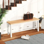 Grondin Industrail Style Dining Bench 2 Pieces Set, Wooden & Steel Dining Benches Set of 2, Durable and Stable Entryway Benches